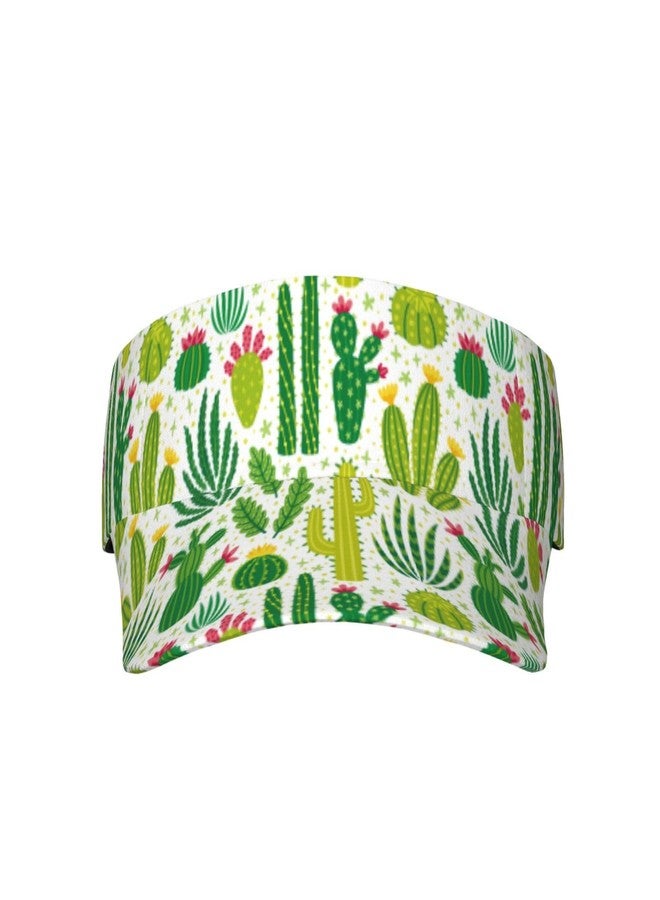 TINUADEE Cute Cactus Cacti Succulents Sports Sun Visor Hats Adjustable Men Women Lightweight Packable Cooling Empty Top Visor Hat for Running, Tennis, Golf - Image 2